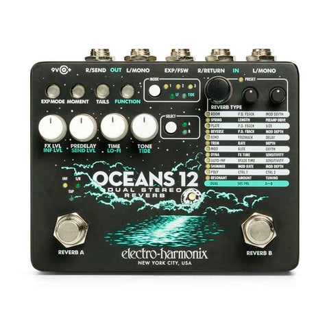 Pedal Oceans 12 Dual Stereo Reverb, Electro Harmonix