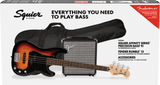 Paquete Bajo Eléctrico Squier Affinity Series Precision Bass PJ Pack, 3-Color Sunburst, Funda, Rumble 15