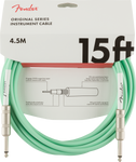 Cable Fender (4.5m) Original Series Instrument Cable, 15', Surf Green