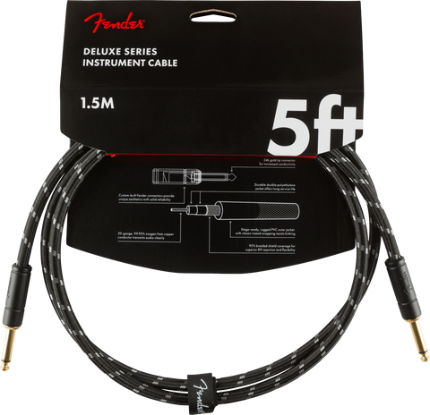 Cable Fender Deluxe Series , 1.5m, Black Tweed