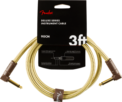 Cable Fender 90cm Deluxe Series Instrument Cable, Angle/Angle, , Tweed