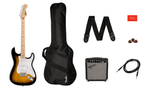 Paquete Guitarra Eléctrica Squier Sonic Stratocaster, 2-Color Sunburst