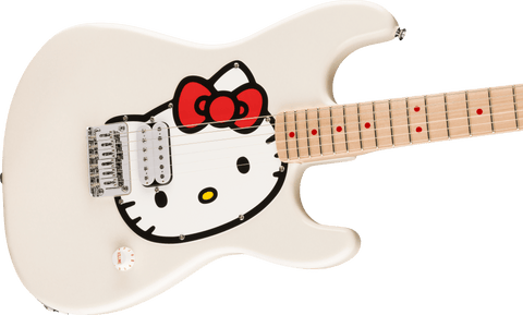 Guitarra eléctrica Squier, Fender x Hello Kitty White Stratocaster