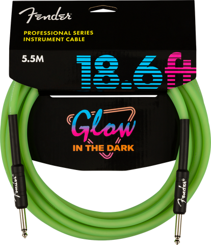 Cable Fender Professional Glow in the Dark , Green, 5.5m