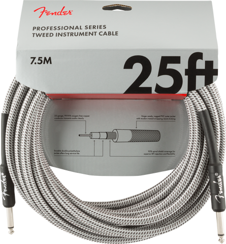 Cable Fender Professional Series ,25', White Tweed