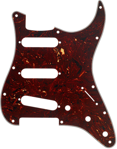 Pickguard, Stratocaster S/S/S, 11-Hole Mount, Tortoise Shell, 4-Ply