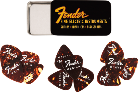 Paquete de Plumillas Fender Fine Electric Pick Tin - 12 Pack