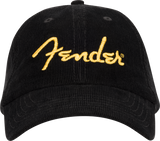 Gorra Fender estilo Baseball , Pana, negra, Unitalla