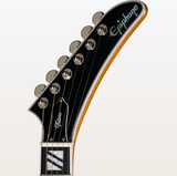 Guitarra eléctrica Epiphone Futura Explorer Custom, Firestorm Shift, con funda