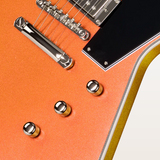 Guitarra eléctrica Epiphone Futura Explorer Custom, Firestorm Shift, con funda