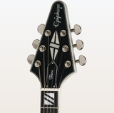 Guitarra eléctrica Epiphone Futura Flying V Custom, Quicksilver Shift, con funda
