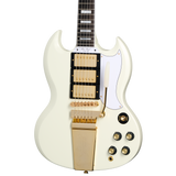 Guitarra Eléctrica Epiphone Les Paul SG Custom con Maestro Vibrola, Classic White, Inspired by Gibson Custom