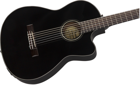 Guitarra Electroacústica Fender CN-140SCE Nylon Thinline, Black w/case