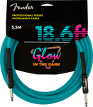 Cable Fender Professional Glow in the Dark , Blue, 5.5m