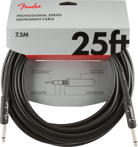 Professional Series Instrument Cable, Straight/Straight, 25', Black