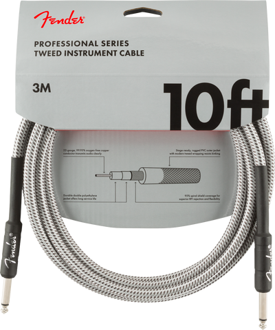 Cable Fender (3m) Professional Series White Tweed