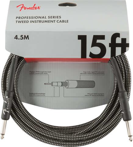 Cable Fender Professional Series Instrument , 4.5m , Gray Tweed