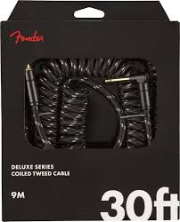 Cable Fender Deluxe Coil , 30', Black Tweed (9m)