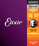 Cuerdas Elixir Bronce 80/20 Nanoweb 10-47 (Para Guitarra de 12 cuerdas)